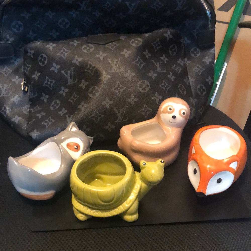 Four animal planters